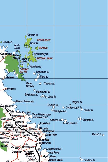 Whitsunday Islands Map